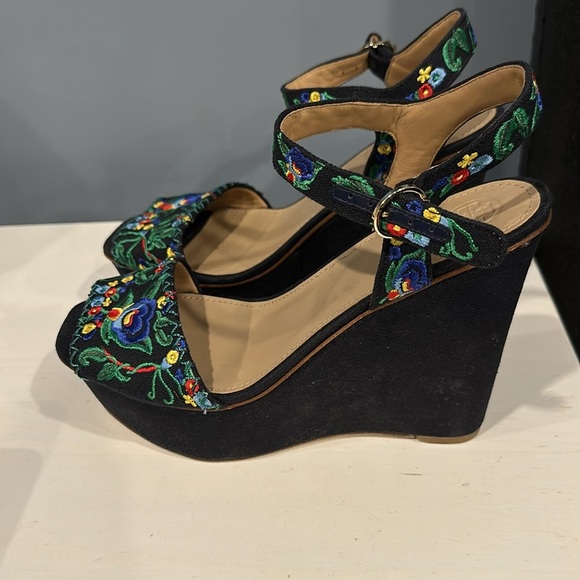 Tory Burch Sonoma Platform Wedge Sandal Size 9.5 - Picture 4 of 7